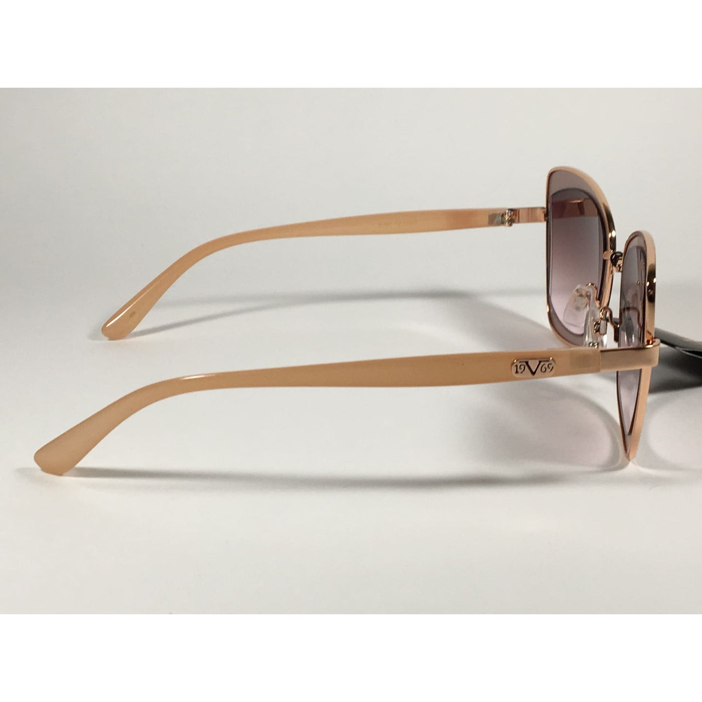 Versace 19V69 Italia Liliana Butterfly Sunglasses Rose Gold and Nude Frame Brown Rose Gradient Lens - Sunglasses