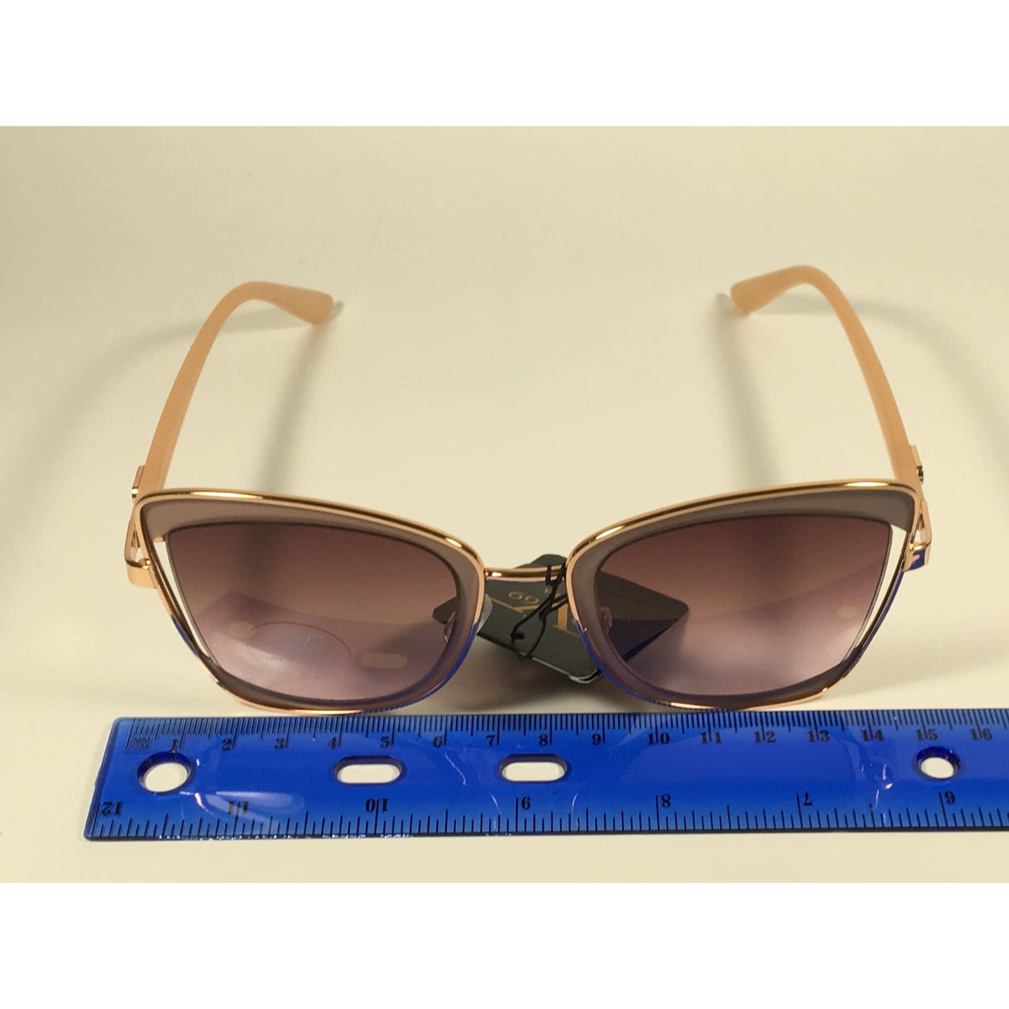 Versace 19V69 Italia Liliana Butterfly Sunglasses Rose Gold and Nude Frame Brown Rose Gradient Lens - Sunglasses