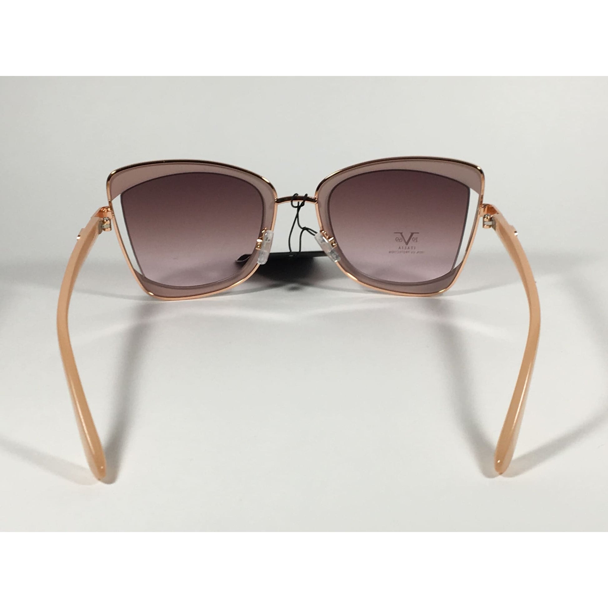 Versace 19V69 Italia Liliana Butterfly Sunglasses Rose Gold and Nude Frame Brown Rose Gradient Lens - Sunglasses