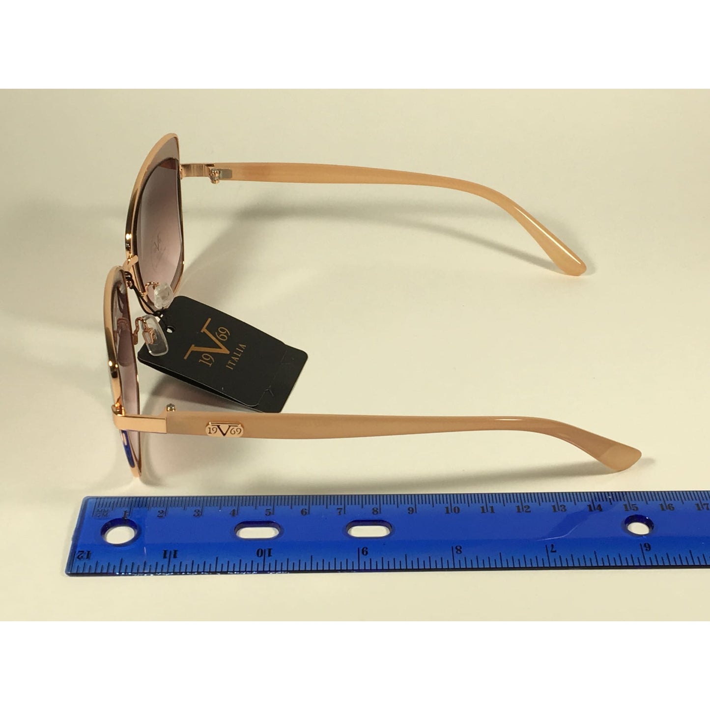 Versace 19V69 Italia Liliana Butterfly Sunglasses Rose Gold and Nude Frame Brown Rose Gradient Lens - Sunglasses