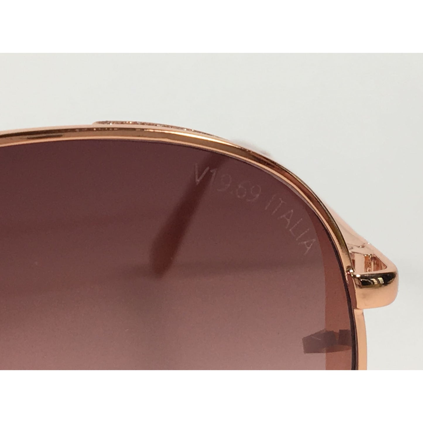 Versace 19V69 Italia Mona Aviator Pilot Sunglasses Rose Gold Metal Brown Rose Gradient Lens - Sunglasses