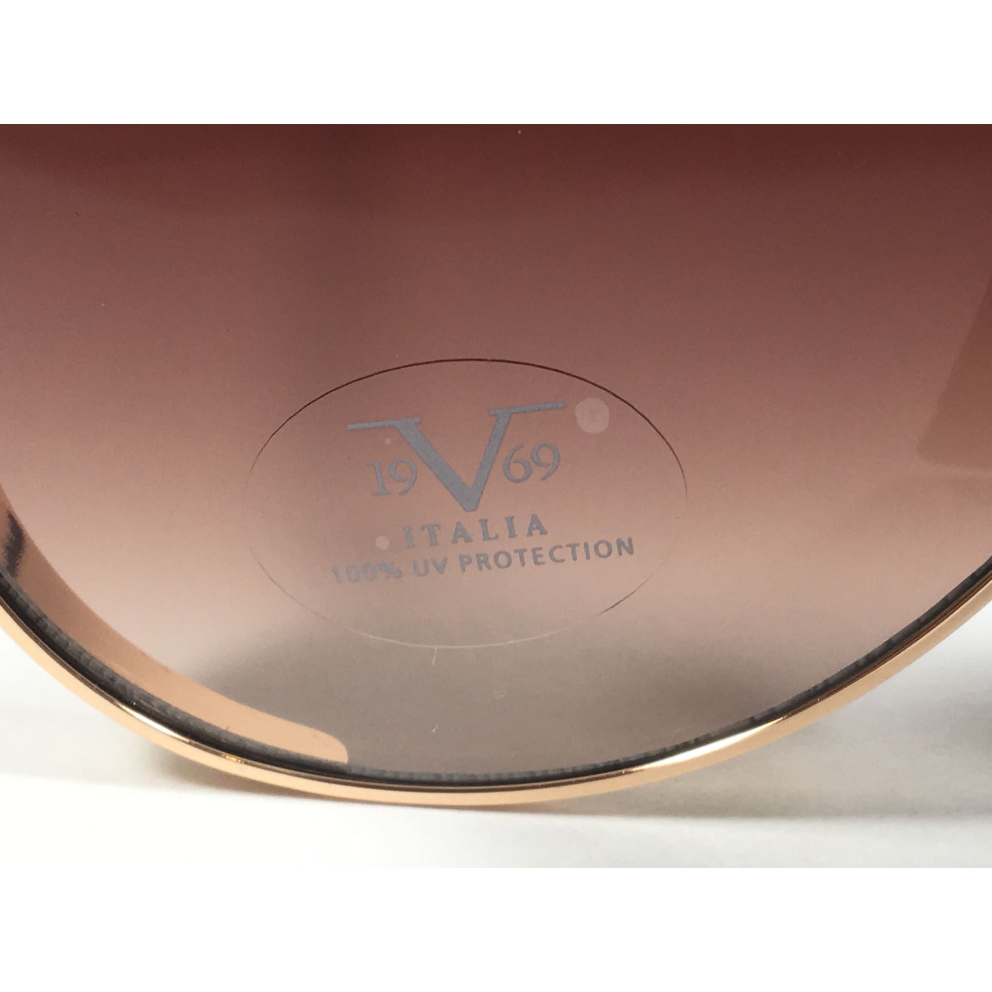 Versace 19V69 Italia Mona Tunnel Vision Aviator Pilot Sunglasses Gold Metal Brown Gradient Lens - Sunglasses