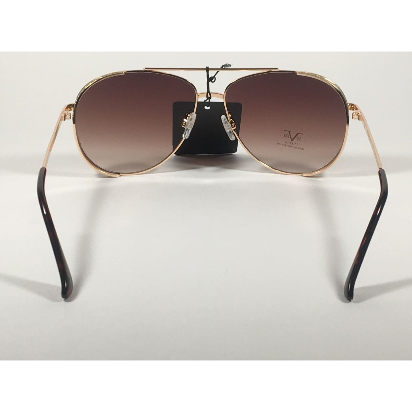 Versace 19V69 Italia Mona Tunnel Vision Aviator Pilot Sunglasses Gold Metal Brown Gradient Lens - Sunglasses