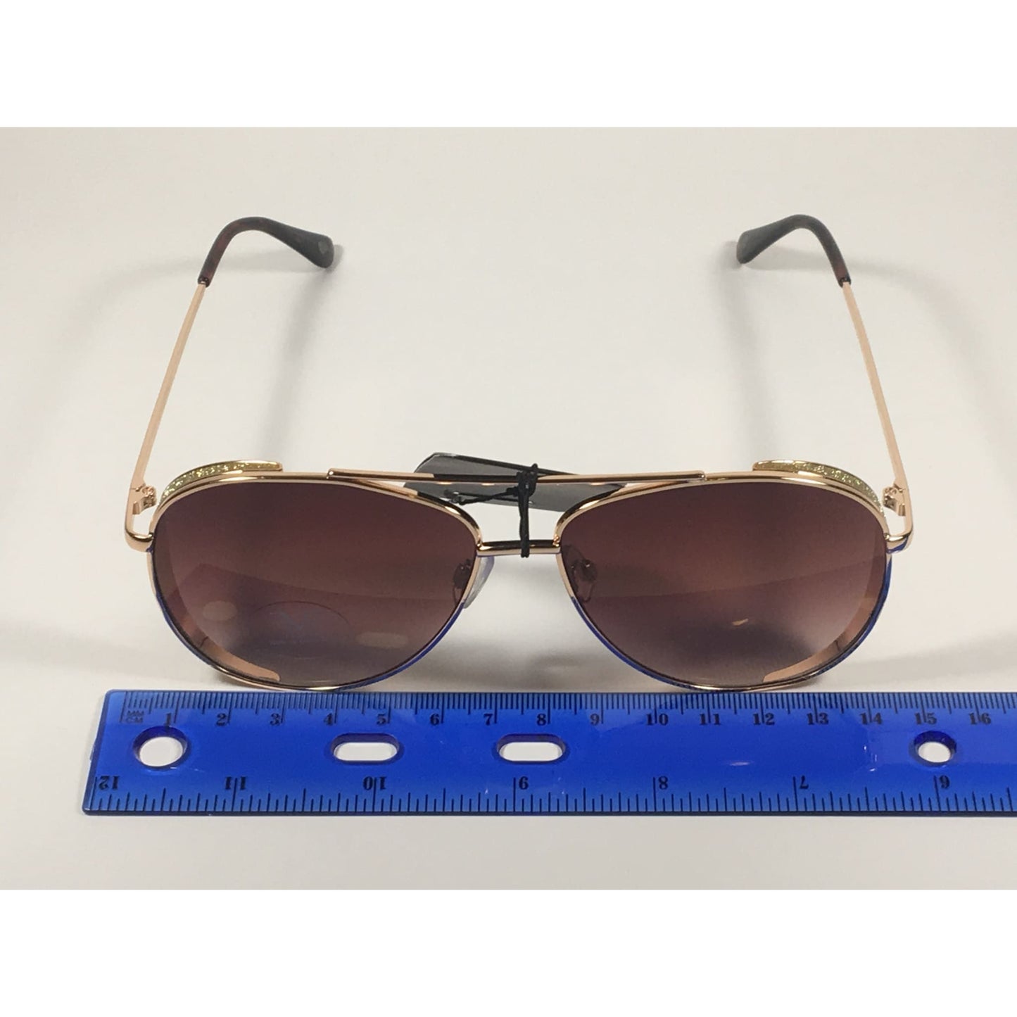 Versace 19V69 Italia Mona Tunnel Vision Aviator Pilot Sunglasses Gold Metal Brown Gradient Lens - Sunglasses