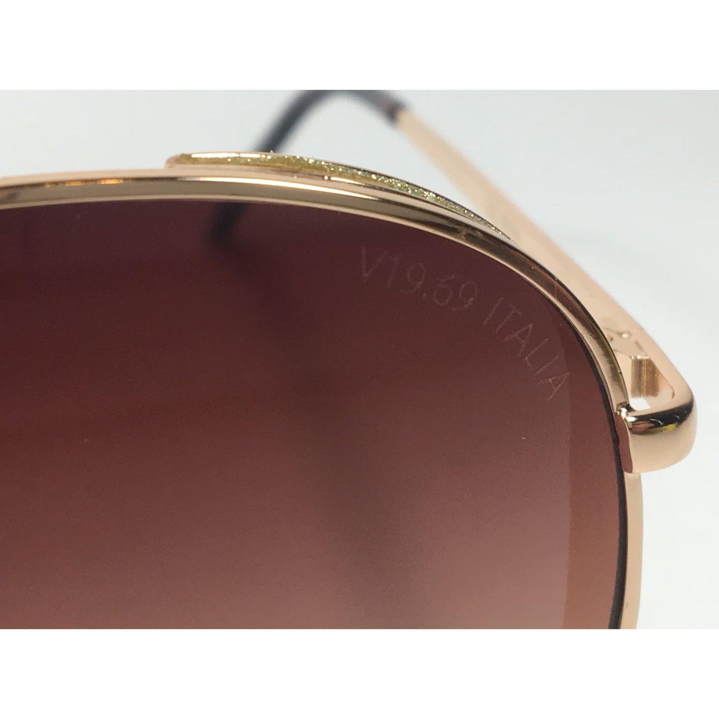 Versace 19V69 Italia Mona Tunnel Vision Aviator Pilot Sunglasses Gold Metal Brown Gradient Lens - Sunglasses