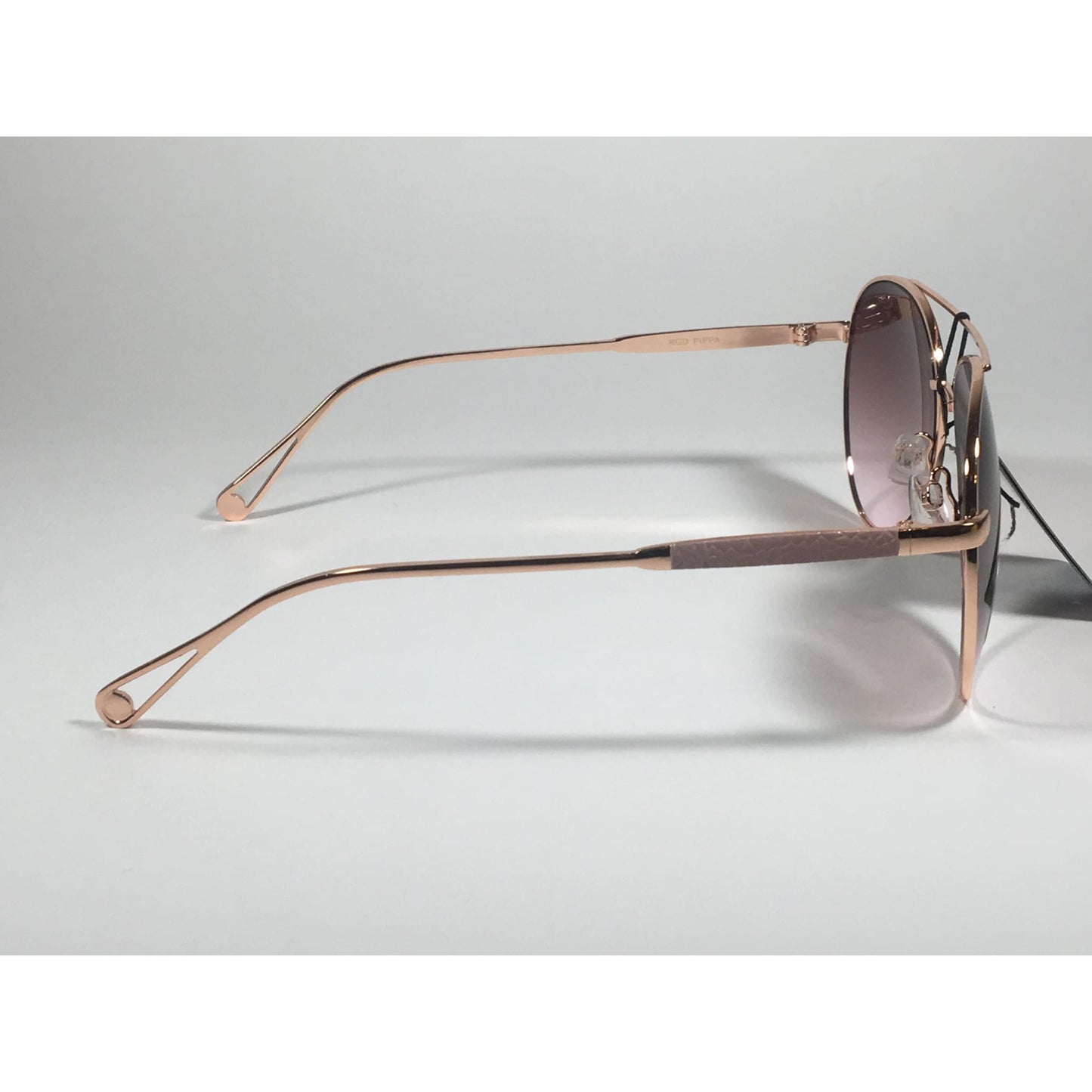 Versace 19V69 Italia RGD PIPPA Aviator Pilot Sunglasses Rose Gold Metal Brown Gradient Lens - Sunglasses