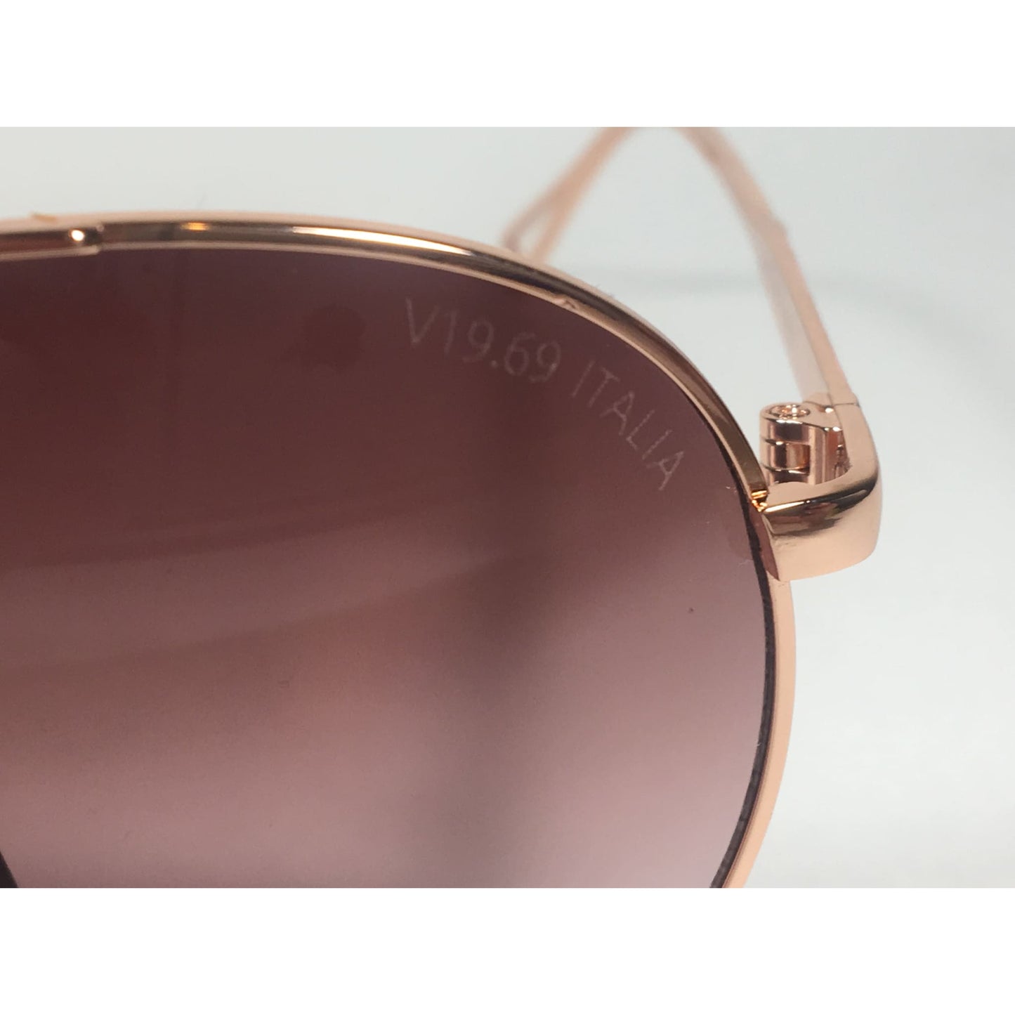 Versace 19V69 Italia RGD PIPPA Aviator Pilot Sunglasses Rose Gold Metal Brown Gradient Lens - Sunglasses