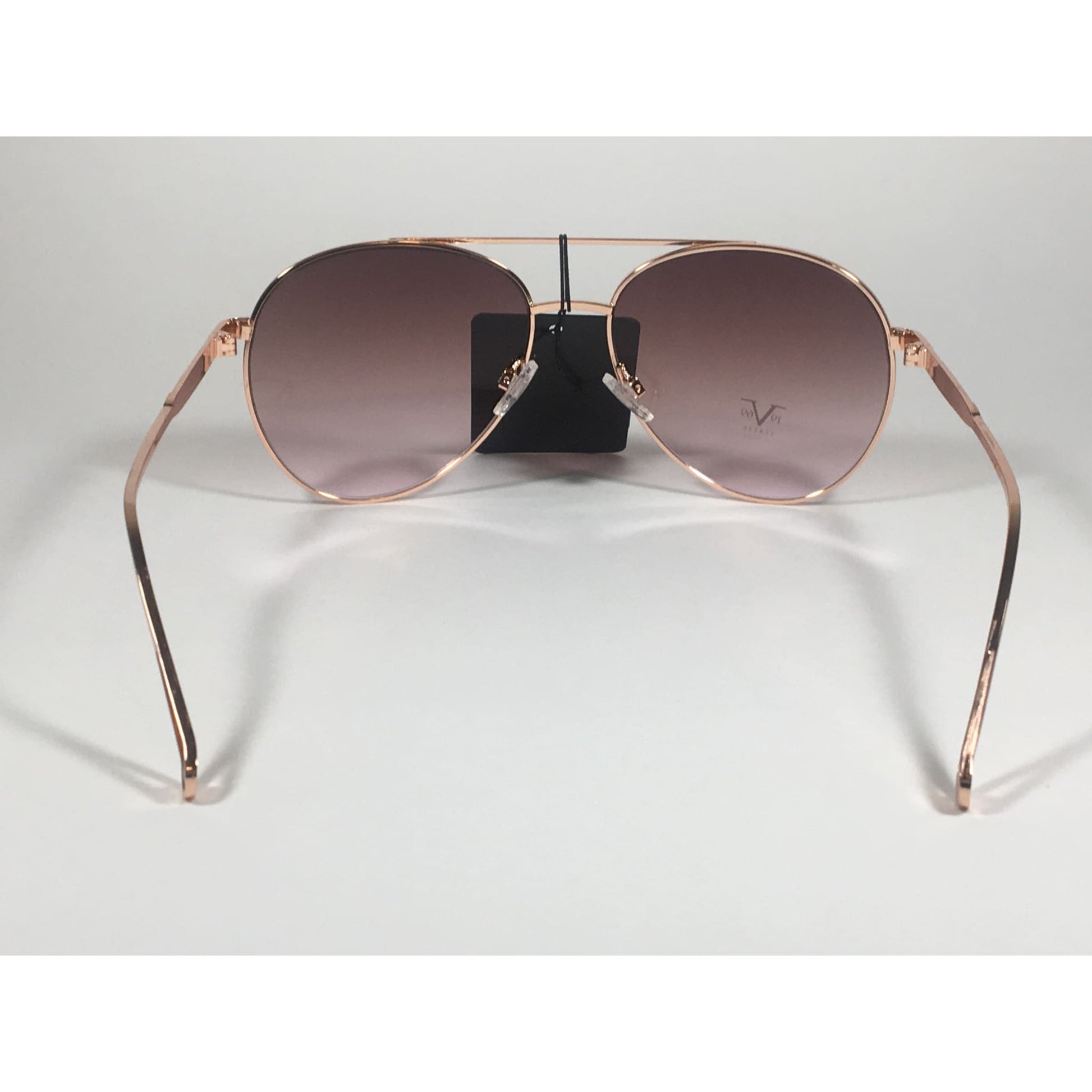 Versace 19V69 Italia RGD PIPPA Aviator Pilot Sunglasses Rose Gold Metal Brown Gradient Lens - Sunglasses