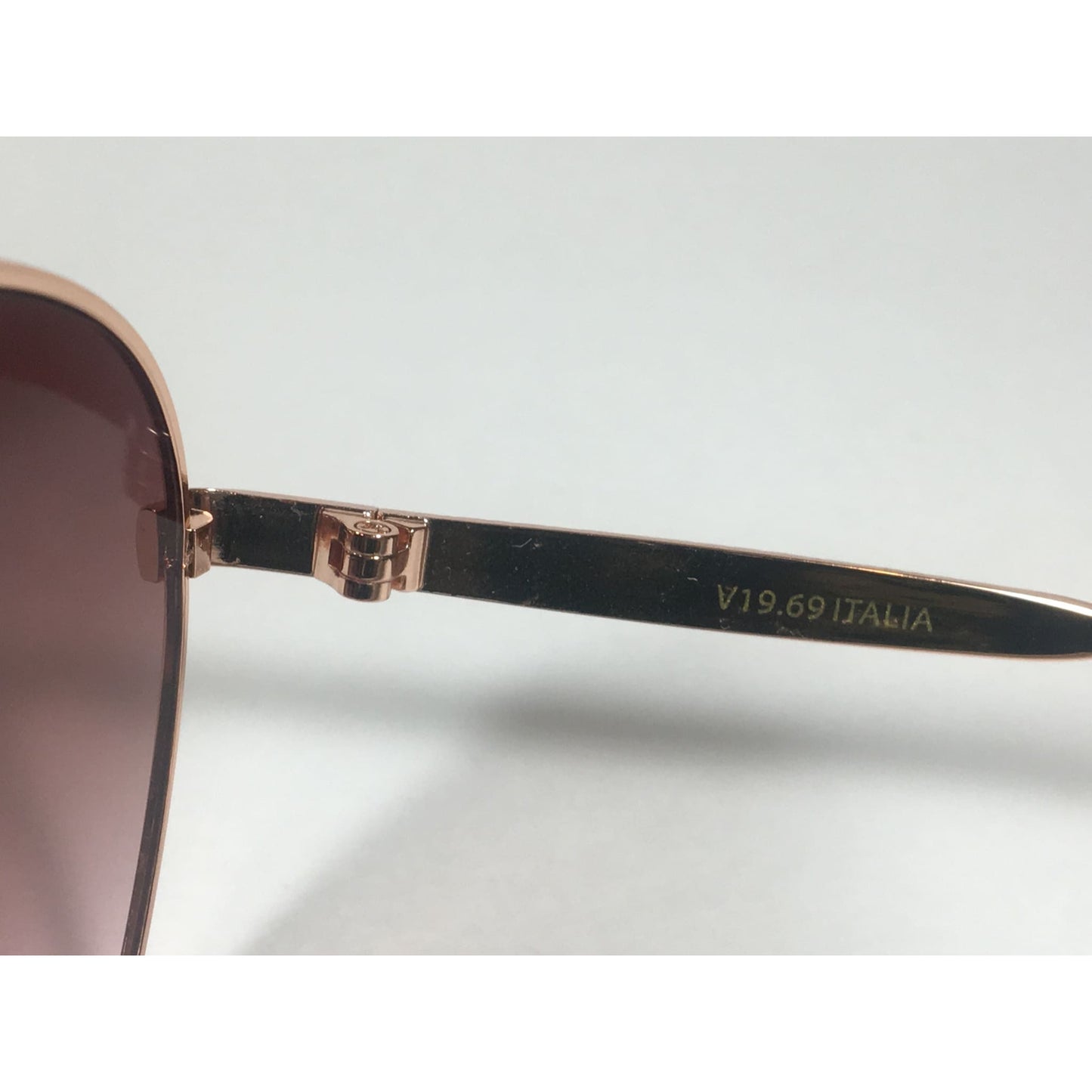 Versace 19V69 Italia RGD PIPPA Aviator Pilot Sunglasses Rose Gold Metal Brown Gradient Lens - Sunglasses